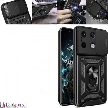 5in1 smūgiams atsparus dėklas su žiedu ir kameros apsauga (Xiaomi Redmi Note 13 Pro 4G/Note 14S/Poco M6 Pro 4G)